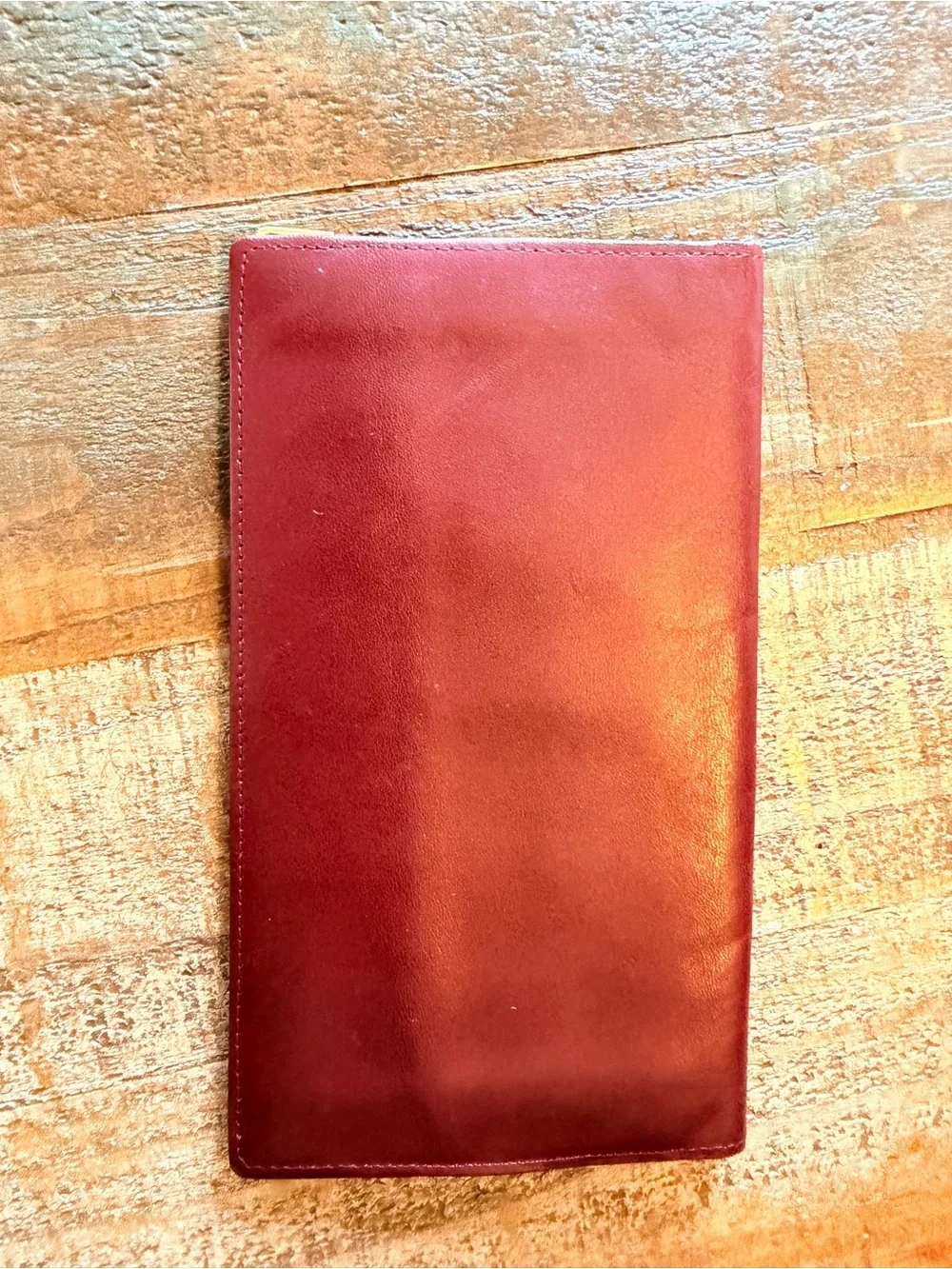 Cartier Brown Leather Long Wallet with Gold Corner Accents